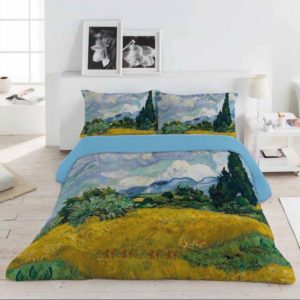Parure Copripiumino "Campo di Grano con Cipressi"